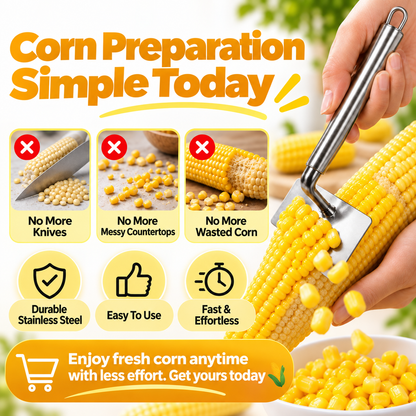 Stainless Steel Long Handle Corn Stripper Tool 💝
