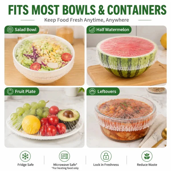 100PCS Disposable Stretch Food Covers for Bowls & Plates 💝