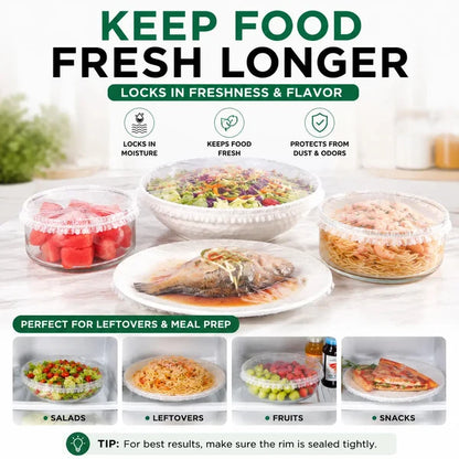 100PCS Disposable Stretch Food Covers for Bowls & Plates 💝