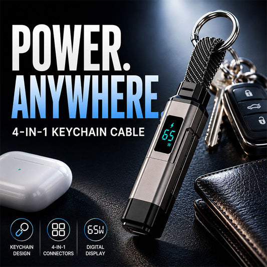 4-in-1 Digital Display Keychain Charging Cable