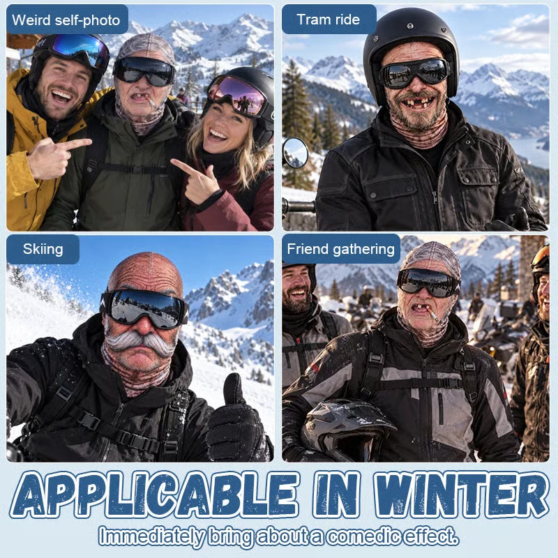🔥Last Day Only＄9.99🔥Funny Ski Mask with Realistic Face – Funny Winter Party Gear for Outdoor Groups
