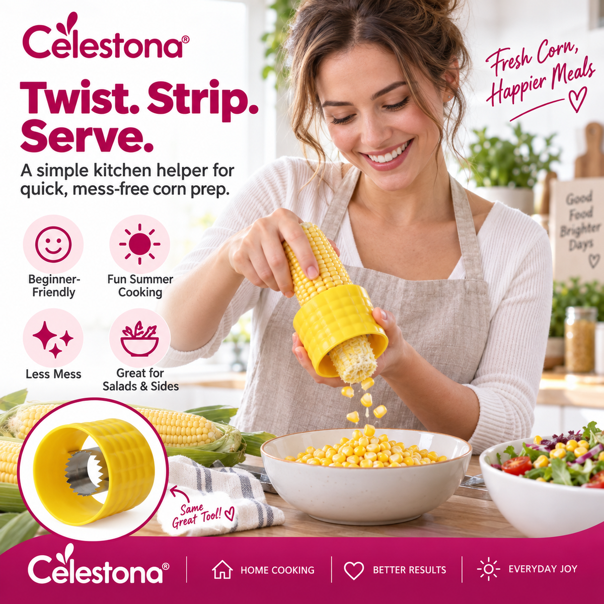 Celestona® CornEase Stainless Steel Corn Cutter