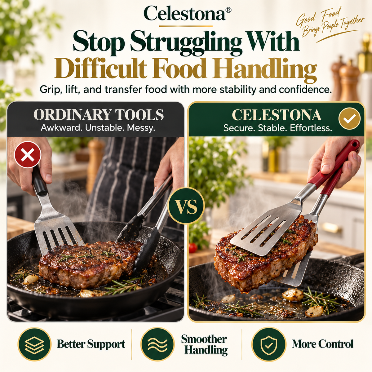 Celestona® GripFlip 3-in-1 Steak Clamp 💝