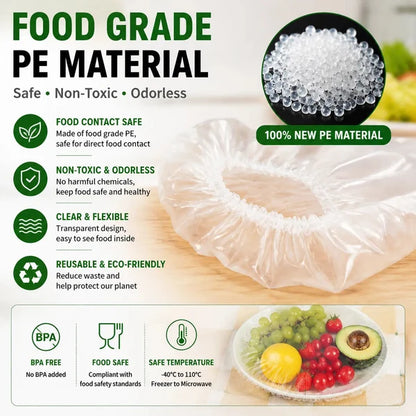 100PCS Disposable Stretch Food Covers for Bowls & Plates 💝