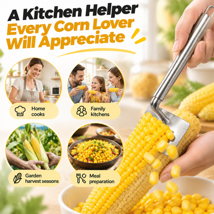 Stainless Steel Long Handle Corn Stripper Tool 💝