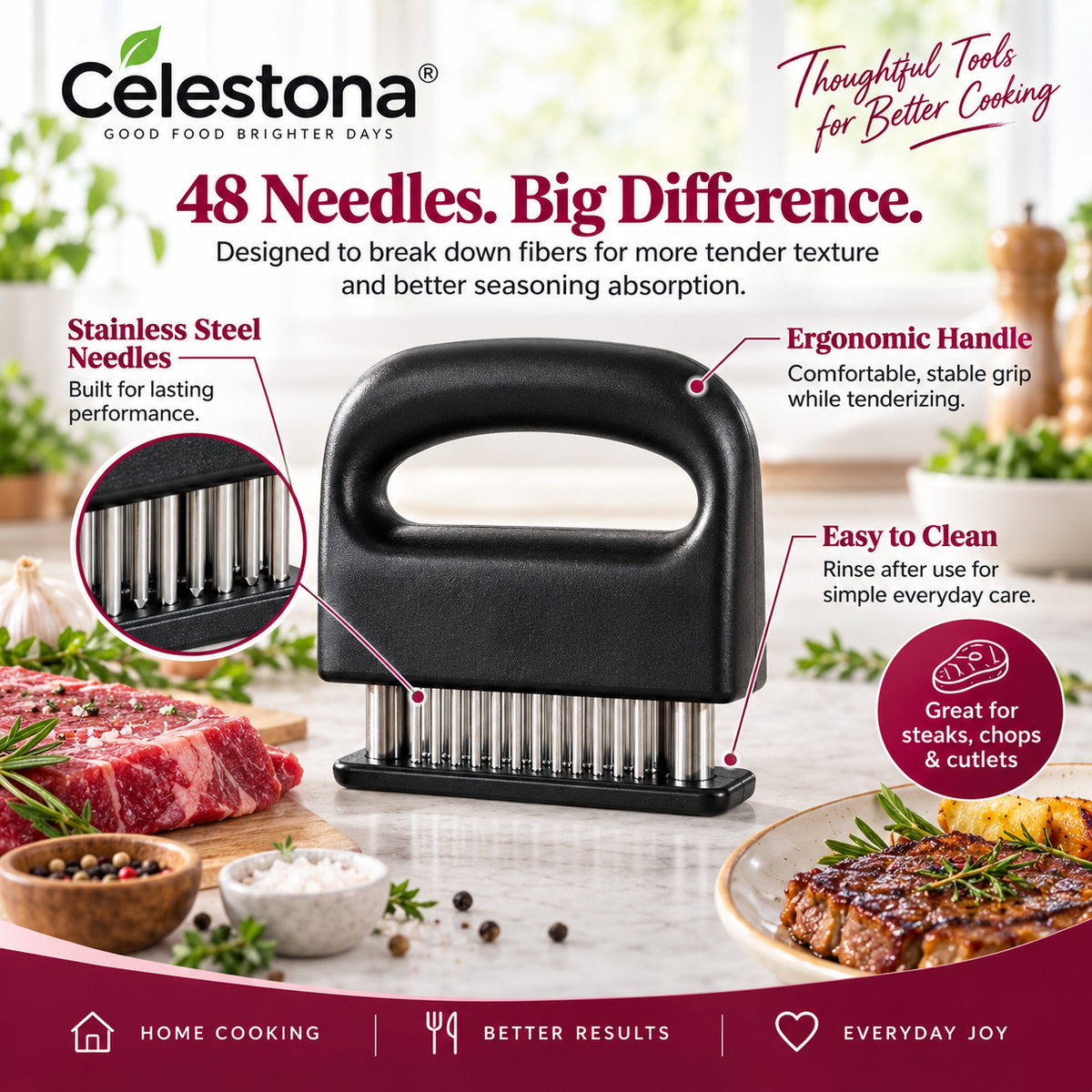 Celestona® TenderPro 48-Pin Meat Tenderizer