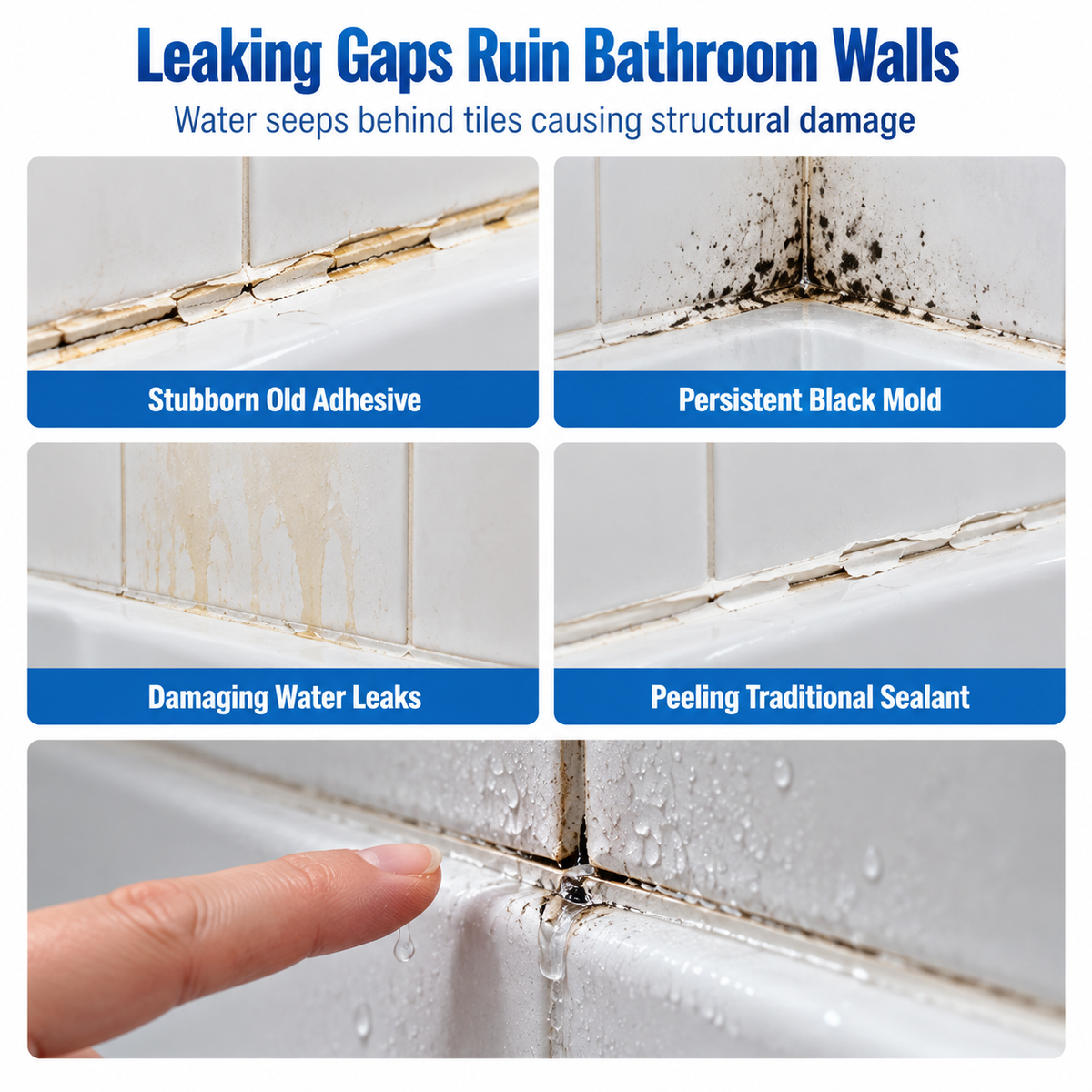 Bathroom Caulk Remover & Waterproof Sealant Kit