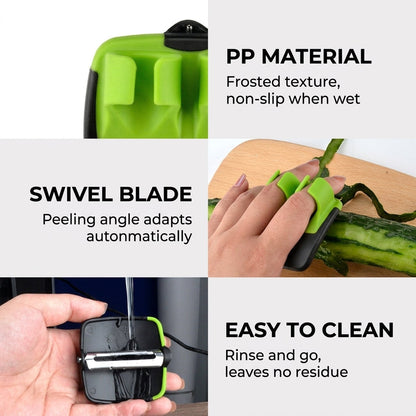 🥕 2Pcs Palm Hand Vegetable Peeler | Non-slip Rubber Finger Grips